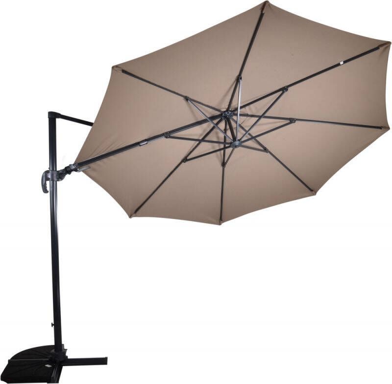 Lesliliving Outdoor Living Zweefparasol VirgoFlex taupe Ø3 5mtr - Foto 2