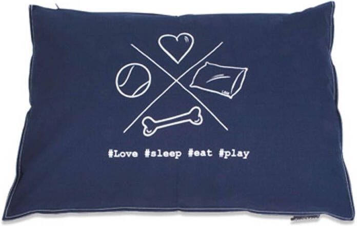 Lex & Max Cross hondenkussen Blauw 100x70 cm