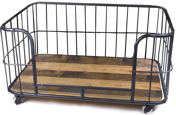 Lex & Max Metal Wire Basket Divan Hondenbench meubel Zwart 41x76x52 cm
