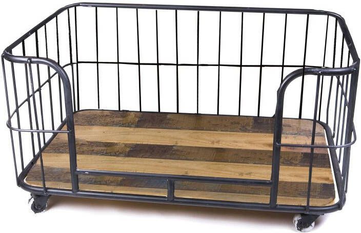 Lex & Max Metal Wire Basket Divan Hondenbench meubel Zwart 56x120x81 cm