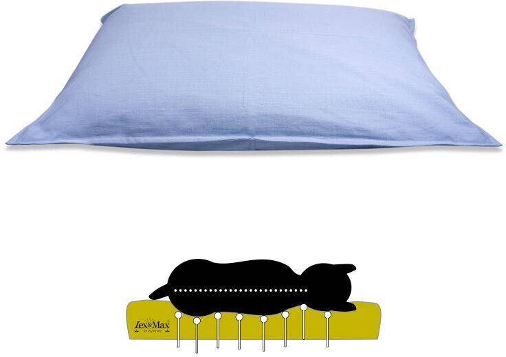 Lex & Max Tivoli Orthopedisch Hondenkussen Blauw 16x100x70 cm