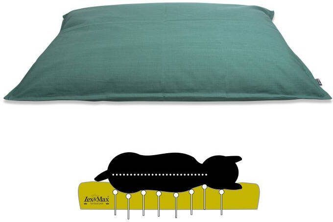 Lex & Max Tivoli Orthopedisch Hondenkussen Groen 16x100x70 cm