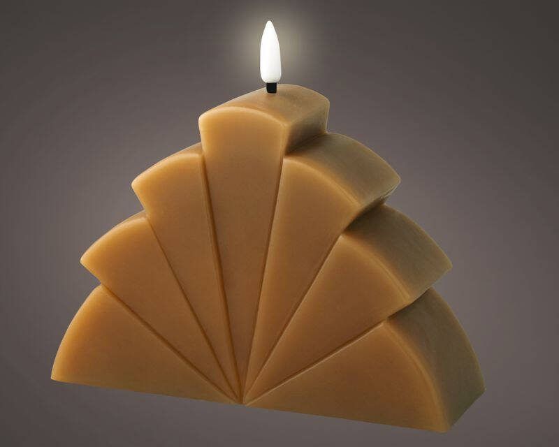 Lumineo Wax Bruine LED Kaars Bruin warm wit