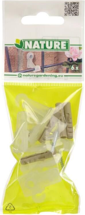 Nature Bevestigingsset Klim-En Geleide Artikel 0.5x0.5x3.2 cm Metallic Transparant 6 stuks