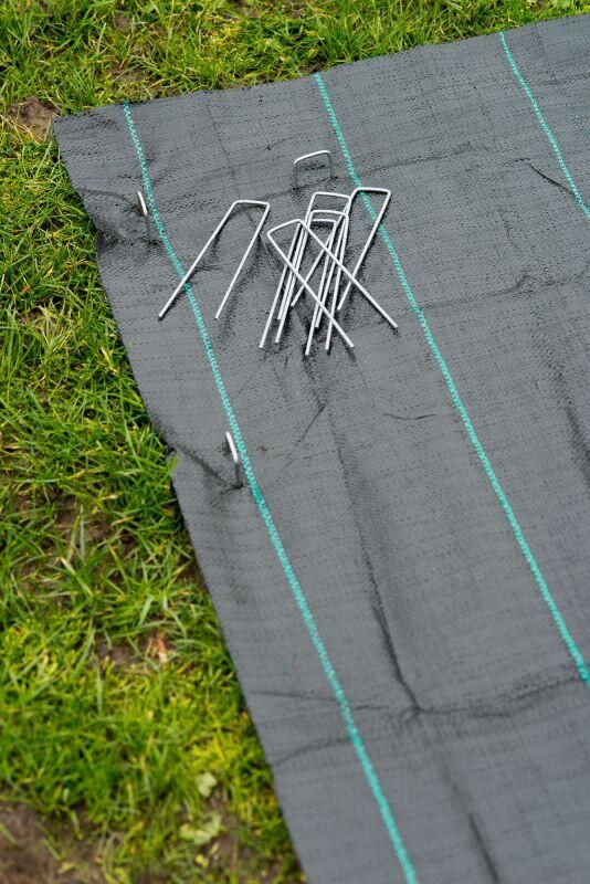 Nature Worteldoek gronddoekpennen 10x verzinkt metaal 20 x 12 cm gronddoeken bevestigen - Foto 6