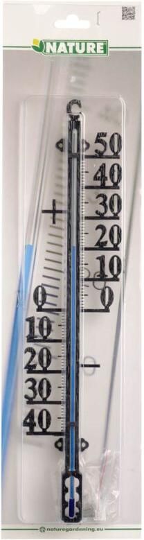 Merkloos Binnen buiten zwarte profielthermometers van metaal 41 cm Buitenthermometers - Foto 2