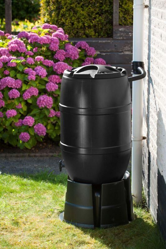 Nature Regenton Rond Zwart 120l 51x51x81cm: