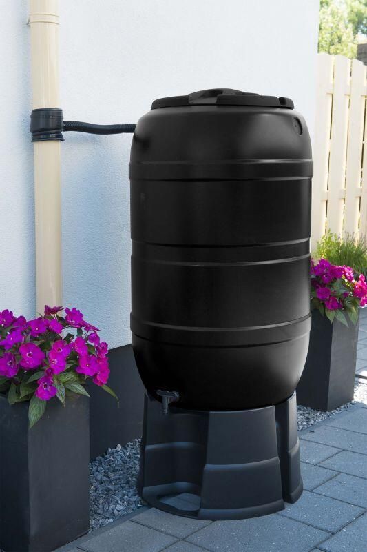 Nature Regenton Rond Zwart 210l Ø57x57x97cm: