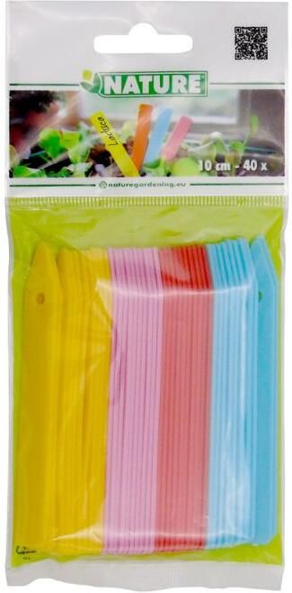 Nature Steeketiketten (blauw geel rose rood) 10cm 40 Stuks - Foto 3