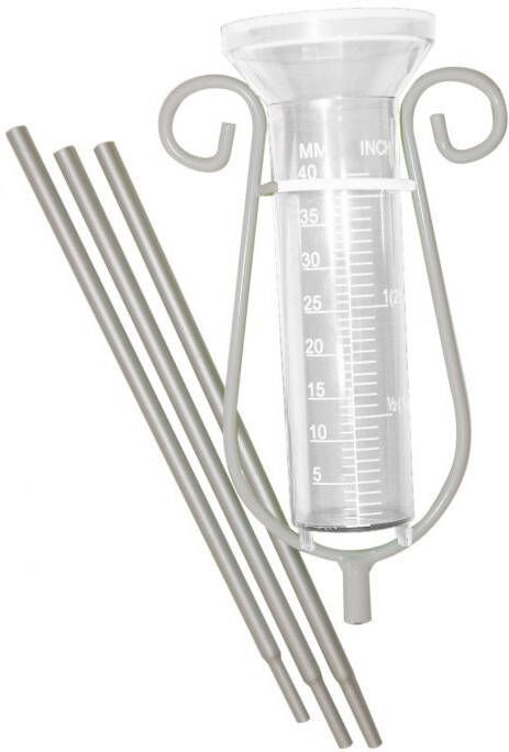 Merkloos Kunststof regenmeter 25 ml met steel 100 cm Regenmeters