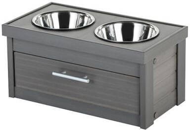 New Age Pet Piedmont Dinerset Verhoogde voerbak Small Grijs