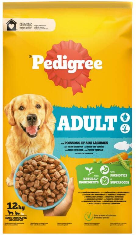 Pedigree Adult Krokante brokken Hondenvoer Vis 12 kg