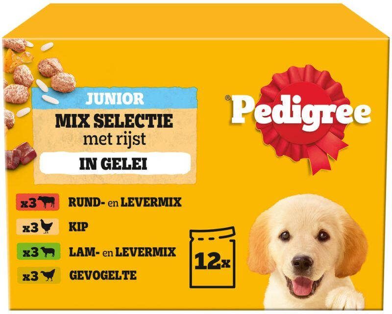 Pedigree Junior Mix Selectie In Gelei Hondenvoer 1 2 kg