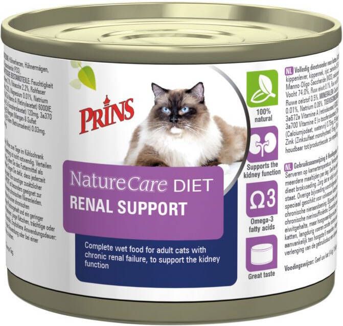 Prins Dieet NatureCare Renal Support Kattenvoer veterinair Kip 200 gram