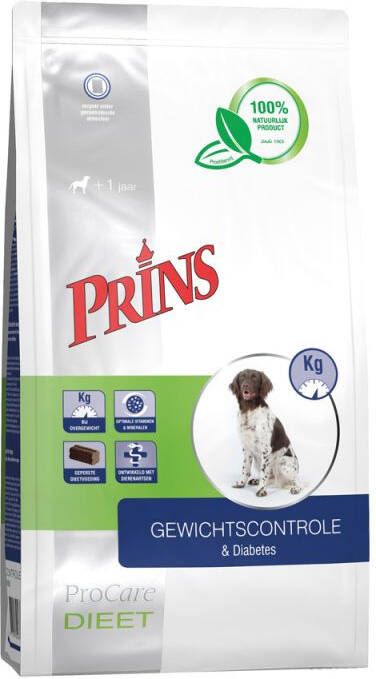 Prins Dieet ProCare Gewichtscontrole & Diabetes Hondenvoer veterinair Gevogelte 3 kg