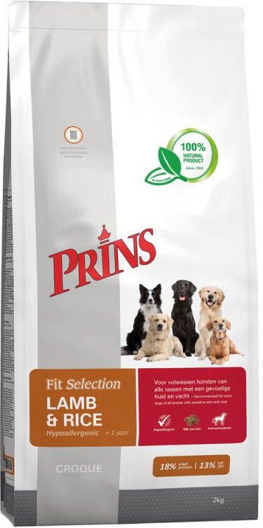 Prins Fit Selection Hondenvoer Lam Rijst 2 kg