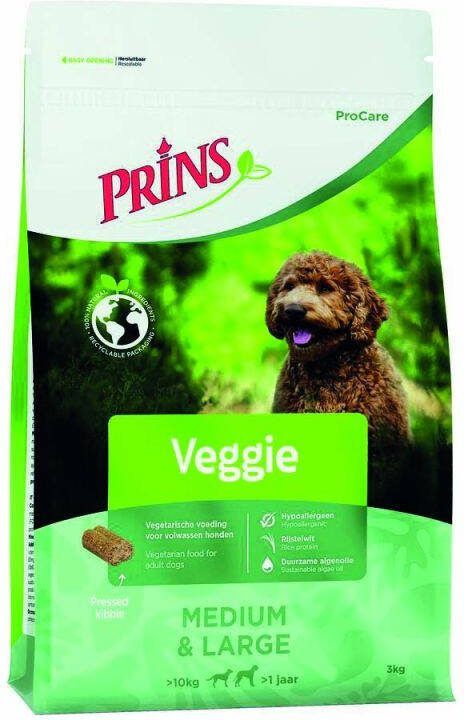Prins Procare Veggie Medium Large Geperste brok Hondenvoer Mais Rijst 12 kg