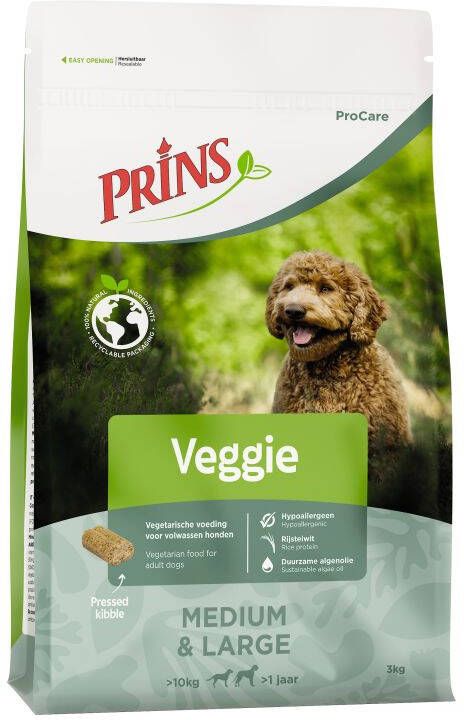 Prins Procare Veggie Medium Large Geperste brok Hondenvoer Mais Rijst 20 kg