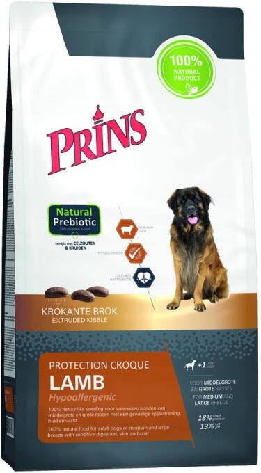 Prins Protection Croque Lamb Hypoallergenic Hondenvoer Lam Rijst 10 kg