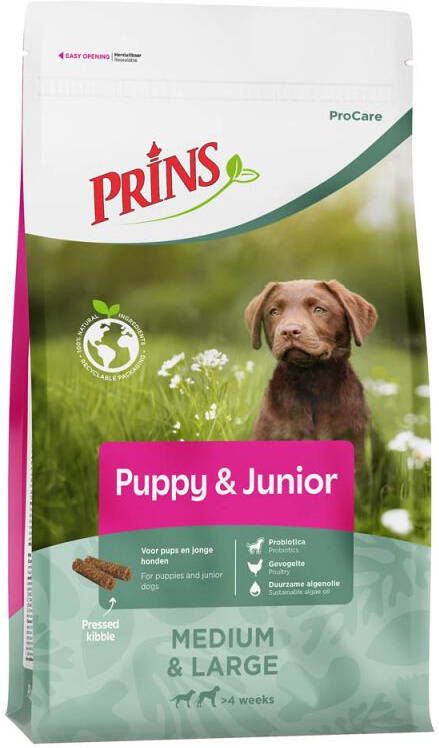 Prins Puppy & Junior Medium & Large Hondenvoer Gevogelte 12 kg