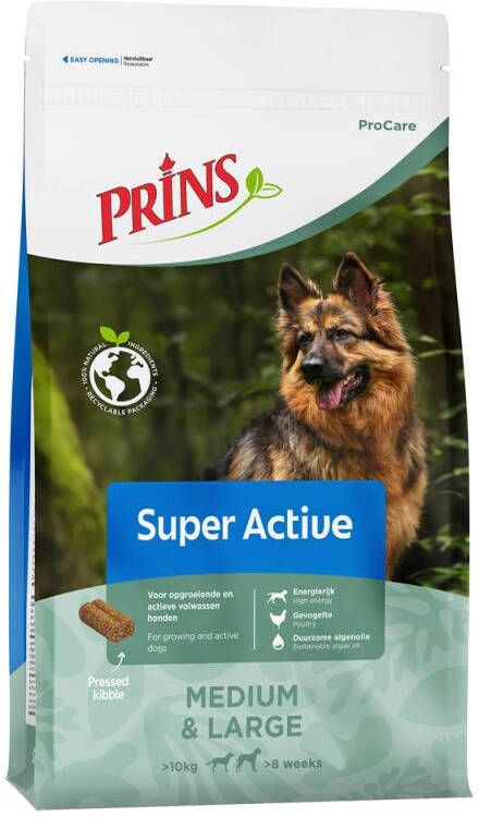 Prins Super Active Medium & Large Hondenvoer Gevogelte 12 kg