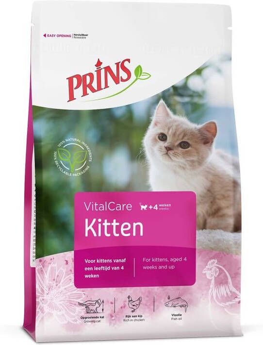 Prins VitalCare Kitten Kattenvoer Gevogelte 10 kg