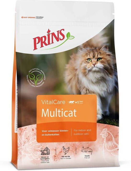 Prins VitalCare Multicat Kattenvoer Gevogelte 10 kg