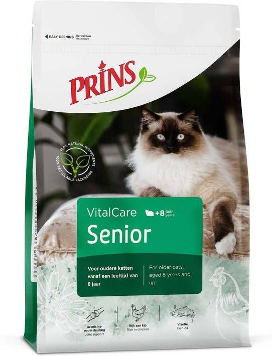 Prins VitalCare Senior Kattenvoer Gevogelte 10 kg