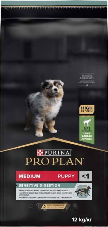 Pro Plan Sensitive Digestion Puppy Medium Hondenvoer Lam 12 kg