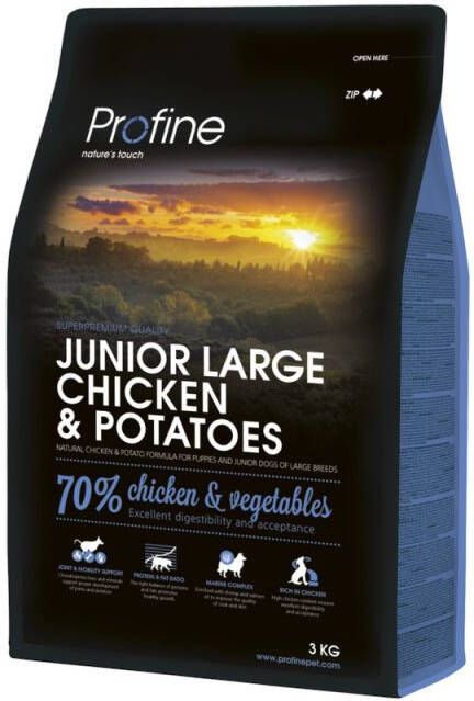 Profine Junior Large Breed Hondenvoer Kip Aardappel 3 kg