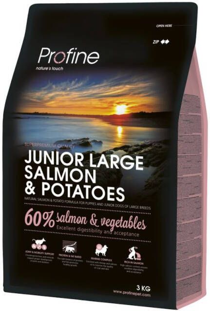 Profine Junior Large Breed Hondenvoer Zalm Aardappel 3 kg