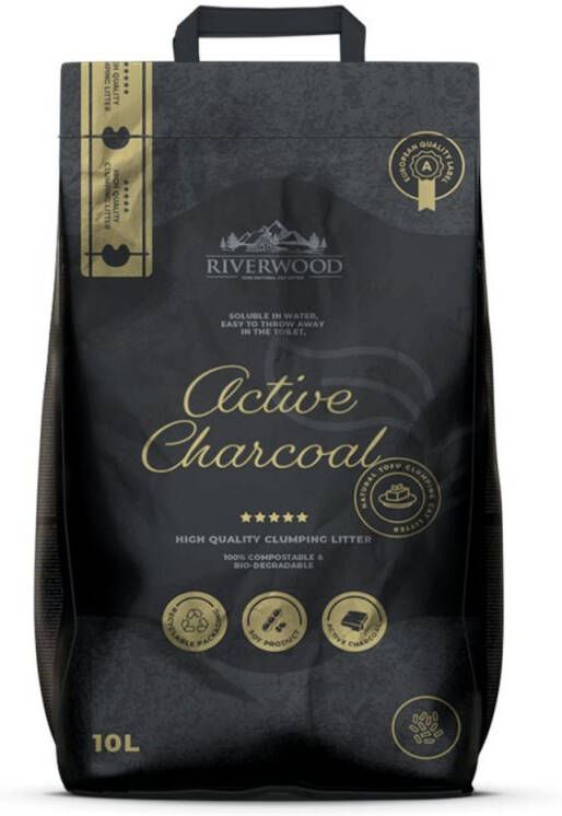 Riverwood Active Charcoal Kattenbakvulling Fijn 4 5 kg