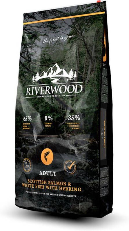 Riverwood Adult Hondenvoer Zalm Witvis 12 kg