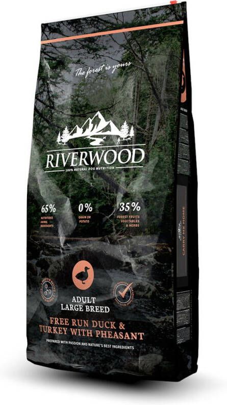 Riverwood Adult Large Breed Hondenvoer Eend Kalkoen 12 kg