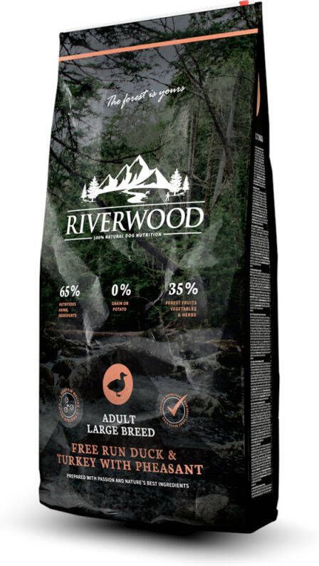 Riverwood Adult Large Breed Hondenvoer Eend Kalkoen 2 kg
