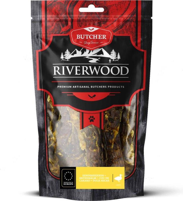 Riverwood Butcher Shop Series Eendennekken Hondensnack Eend Zak 200 gram