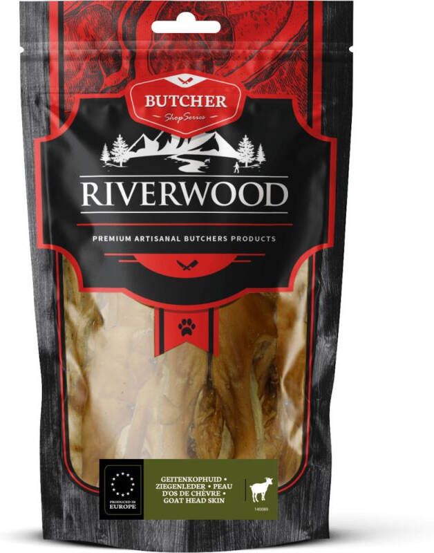 Riverwood Butcher Shop Series Geitekophuid Hondensnack Zak 150 gram