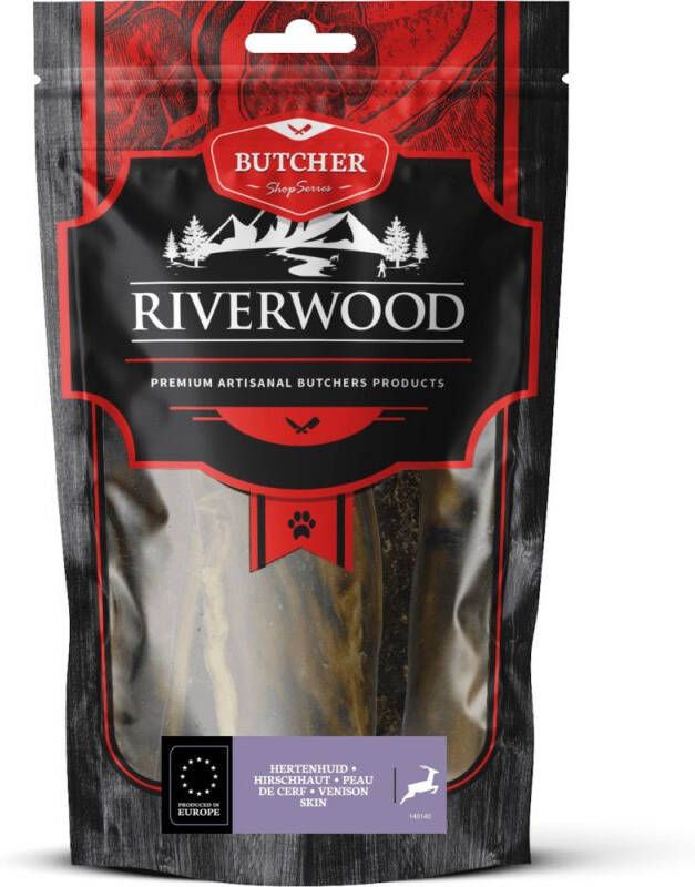 Riverwood Butcher Shop Series Hertenhuid Hondensnack Hert Zak 200 gram