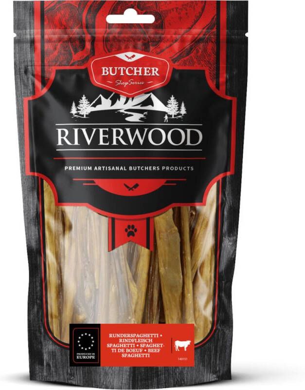 Riverwood Butcher Shop Series Runderspaghetti Hondensnack Rund Zak 100 gram