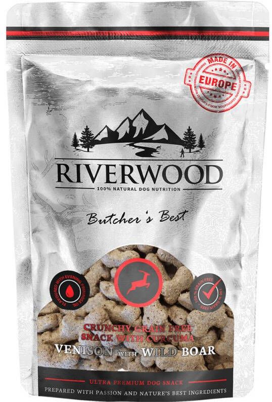 Riverwood Farmer's Pride Crunchy Hondensnack Hert Zak 200 gram