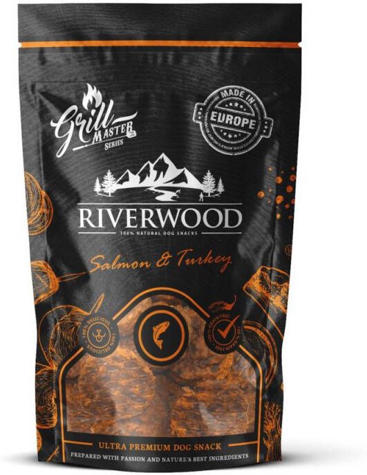 Riverwood Grillmaster Series Hondensnack Kalkoen Zalm Zak 100 gram