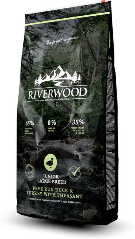 Riverwood Junior Large Breed Hondenvoer Eend Kalkoen 2 kg