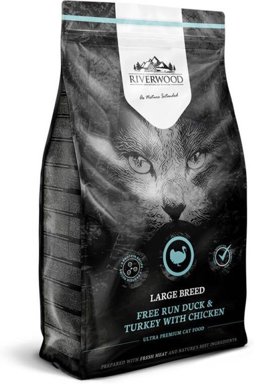 Riverwood Large Breed Kattenvoer Eend Kalkoen 2 kg