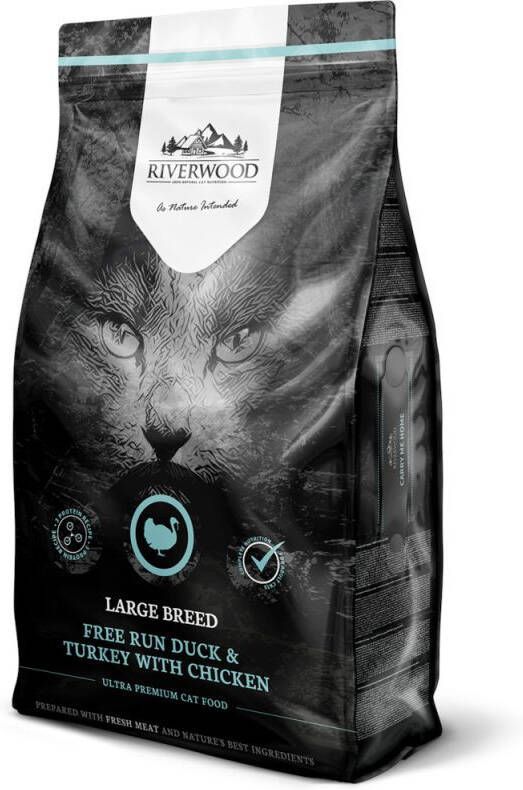 Riverwood Large Breed Kattenvoer Eend Kalkoen 6 kg