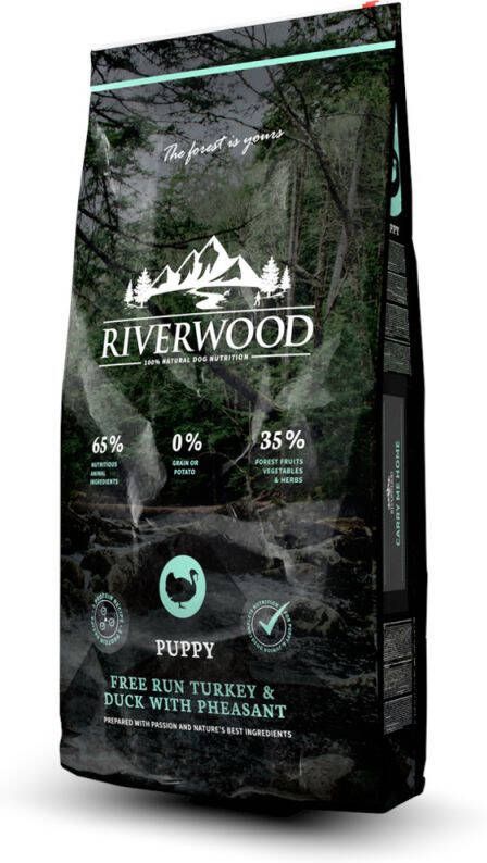 Riverwood Puppy Hondenvoer Kalkoen Eend 12 kg