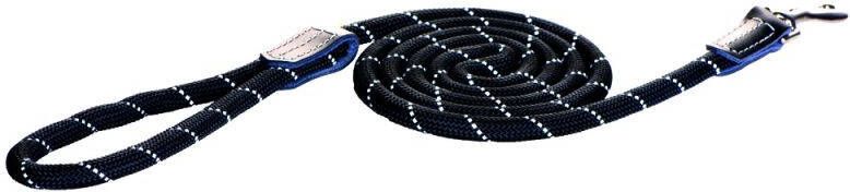 Rogz Rope Hondenriem Zwart Nylon Medium 180 cm