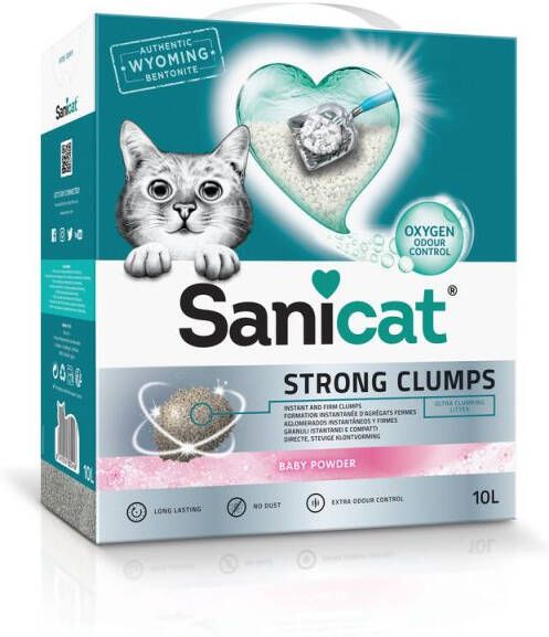 Sanicat Strong Clumps Kattenbakvulling Babypoeder 10 L