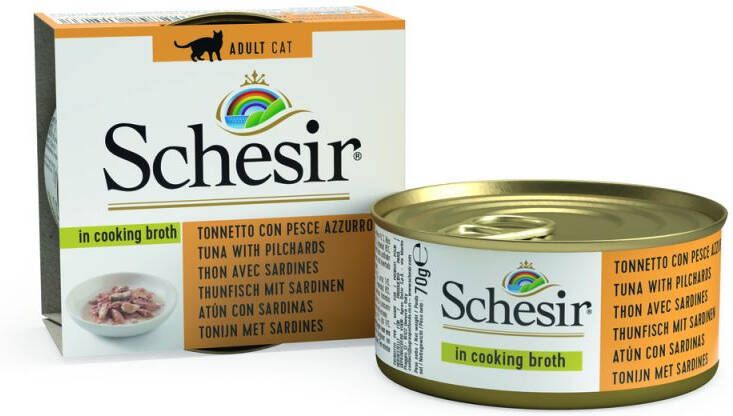 Schesir Bouillon Kattenvoer Tonijn 70 gram