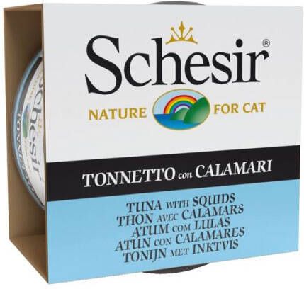 Schesir Gelatine Kattenvoer Tonijn Inktvis 85 gram