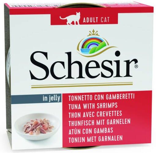 Schesir in Gelei Kattenvoer Tonijn Garnaal 85 gram